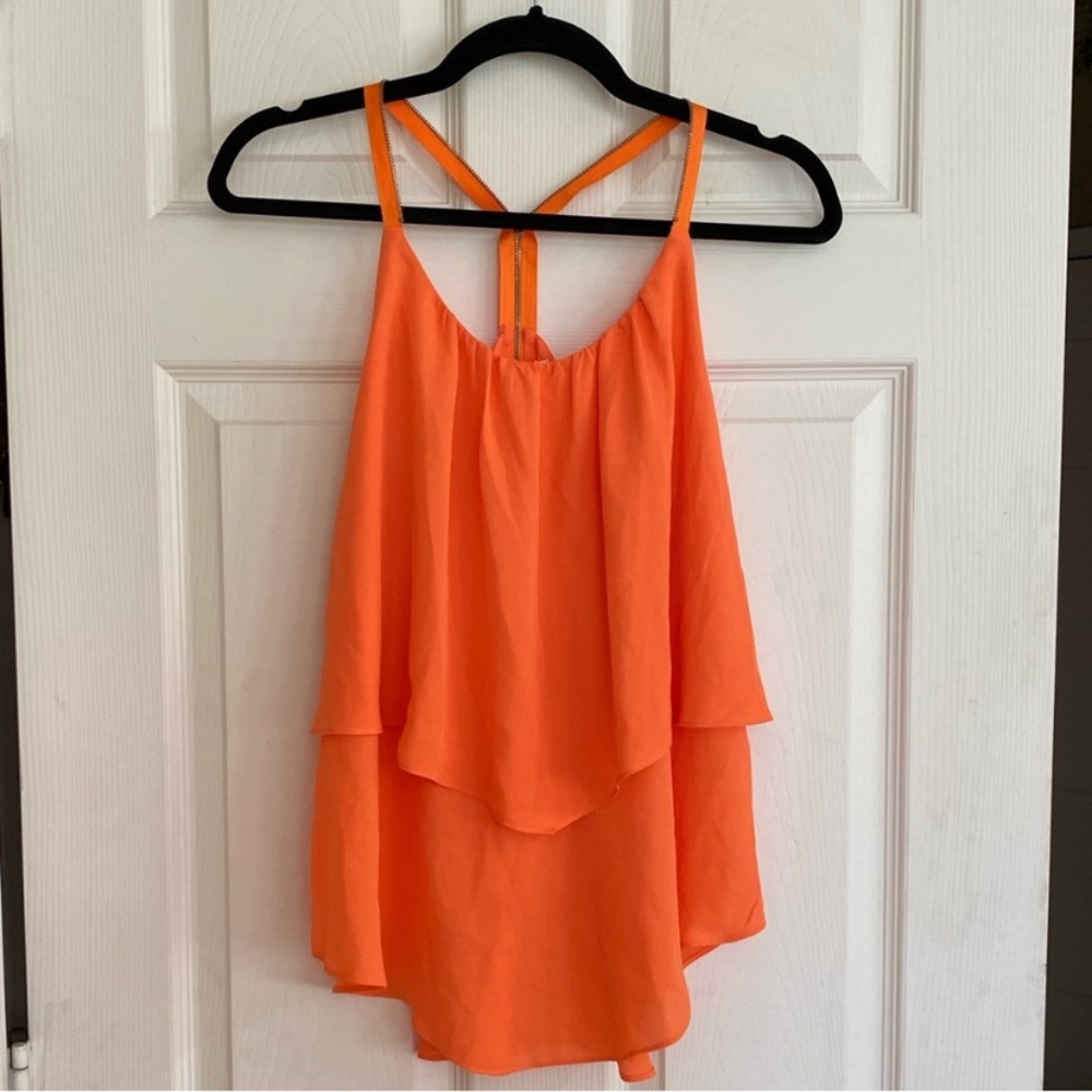 mine Bright Orange Layered Spaghetti-Strap Cami